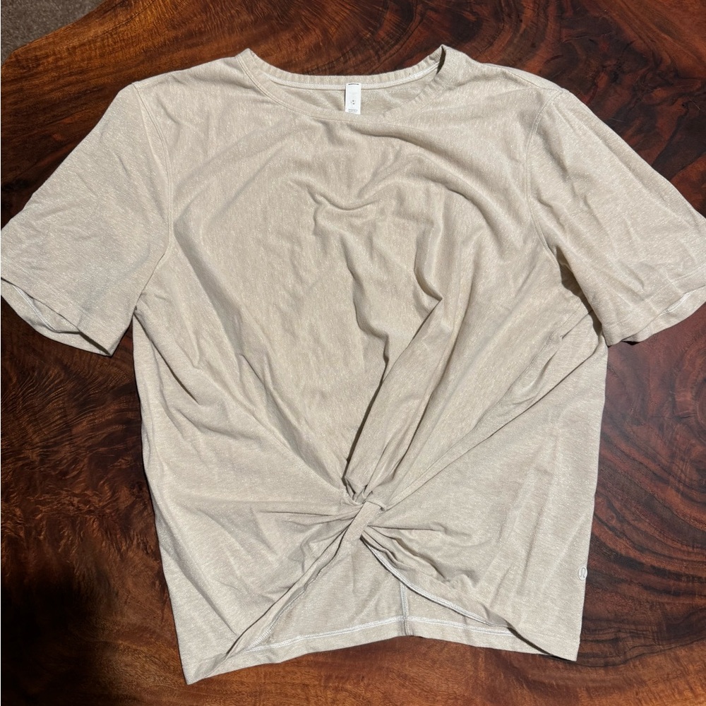 Lululemon crop top crescent tee spark size 10